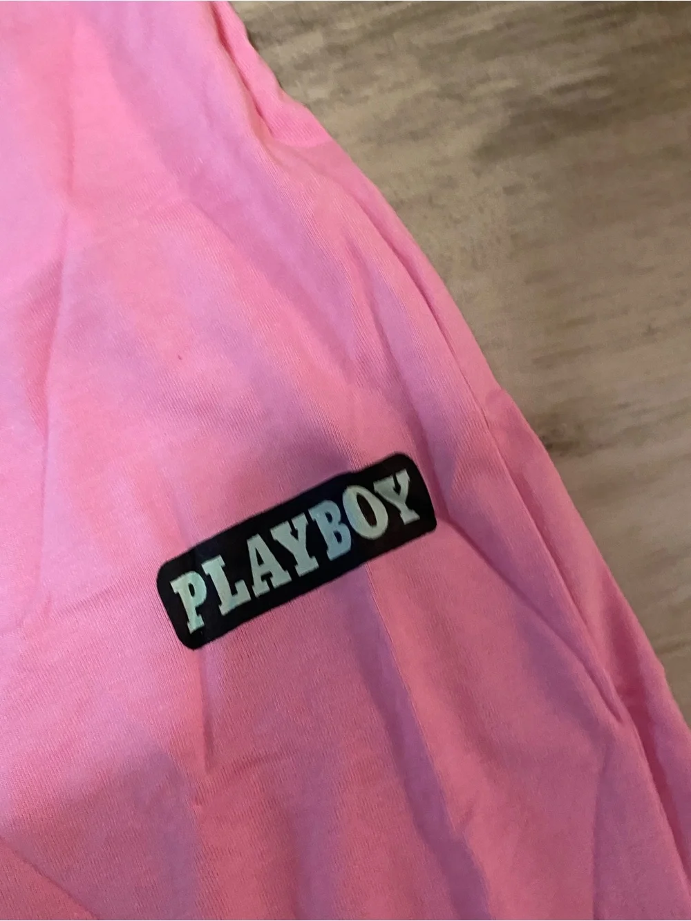 Missguided x PLAYBOY Pink Spaghetti-Strap Crop Top & High-Waist Bike Shorts set